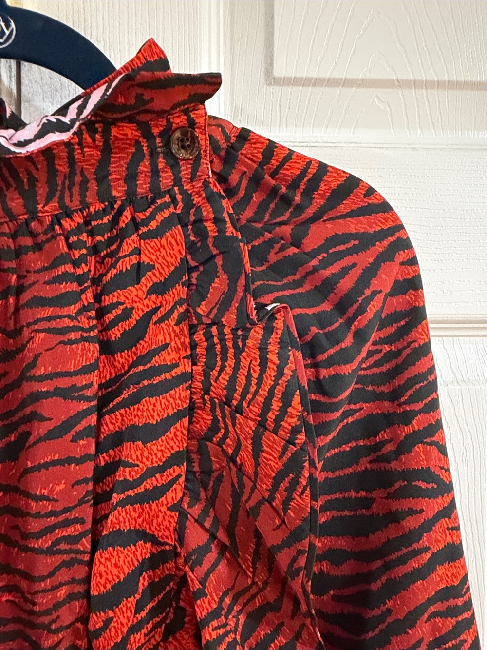 KENZO x H&M Silk Blend Wrap Midi Skirt Tiger Print Ruffle NWOT US 2 Rare - Picture 8 of 9
